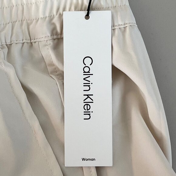 Calvin Klein Womens 1X Cream Color Elastic Waist Pants Lined MSRP $89.50 NWT - Picture 2 of 16
